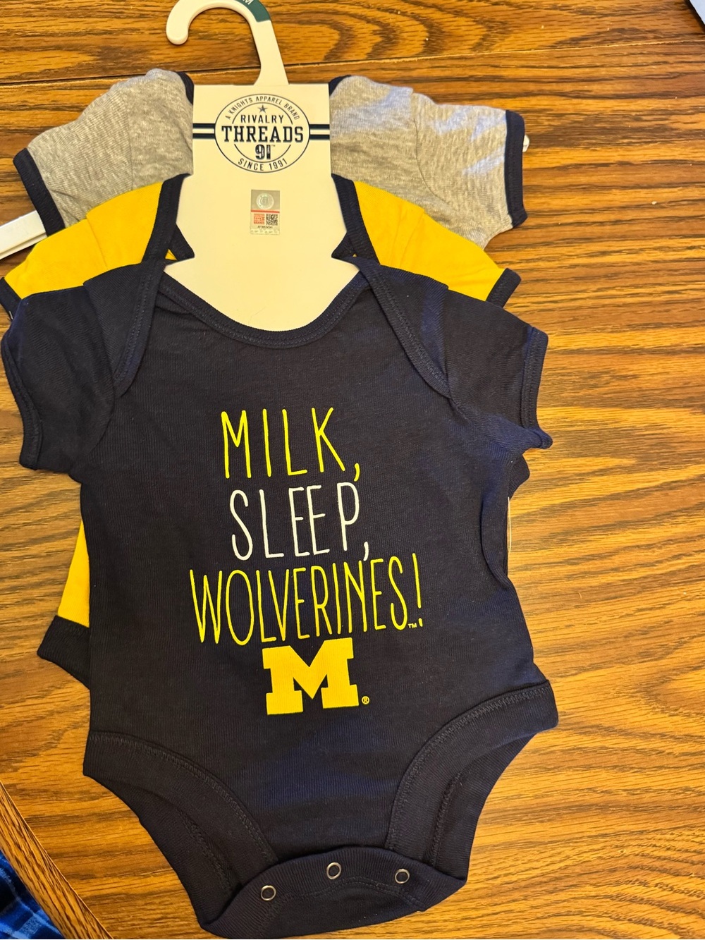 Rivalry Threads Navy & Yellow Baby One-Piece Bodysuit Set